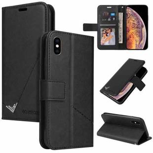 For iPhone XS Max GQUTROBE Right Angle Leather Phone Case(Black)