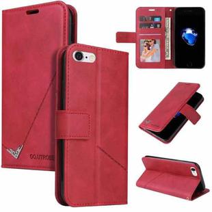 GQUTROBE Right Angle Leather Phone Case For iPhone 7 / 8 / SE 2020 / SE 2022(Red)