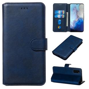 For Galaxy S20 Classic Calf Texture Magnetic Attraction Horizontal Flip Leather Case with Stand & Card Slots & Wallet Function(Blue)