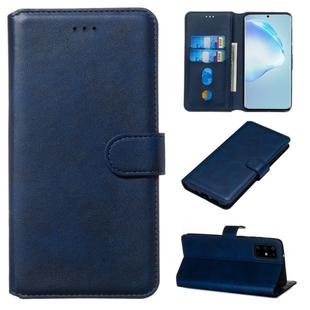 For Galaxy S20+ Classic Calf Texture Magnetic Attraction Horizontal Flip Leather Case with Stand & Card Slots & Wallet Function(Blue)