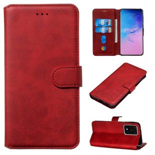For Galaxy S20 Ultra Classic Calf Texture Magnetic Attraction Horizontal Flip Leather Case with Stand & Card Slots & Wallet Function(Red)