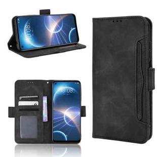 For HTC Desire 22 Pro Skin Feel Calf Texture Card Slots Leather Phone Case(Black)