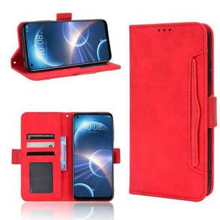 For HTC Desire 22 Pro Skin Feel Calf Texture Card Slots Leather Phone Case(Red)