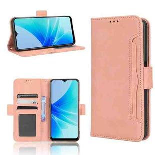 For OPPO A57 5G / 4G Skin Feel Calf Texture Card Slots Leather Phone Case(Pink)