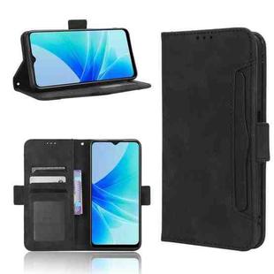 For OPPO A57 5G / 4G Skin Feel Calf Texture Card Slots Leather Phone Case(Black)