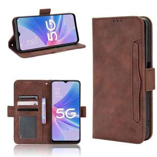 For OPPO A97 5G Skin Feel Calf Texture Card Slots Leather Phone Case(Brown)