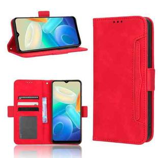 For vivo Y02s Skin Feel Calf Texture Card Slots Leather Phone Case(Red)
