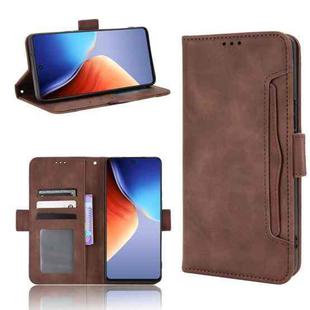 For Tecno Camon 19 Pro Skin Feel Calf Texture Card Slots Leather Phone Case(Brown)