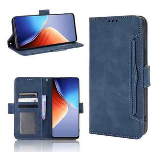 For Tecno Camon 19 Skin Feel Calf Texture Card Slots Leather Phone Case(Blue)