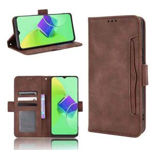 For Tecno Spark 9 Pro Skin Feel Calf Texture Card Slots Leather Phone Case(Brown)