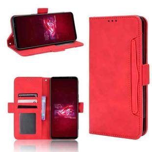 For ASUS ROG Phone 6 / 6 Pro Skin Feel Calf Texture Card Slots Leather Phone Case(Red)