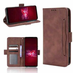 For ASUS ROG Phone 6 / 6 Pro Skin Feel Calf Texture Card Slots Leather Phone Case(Brown)