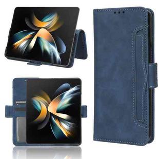 For Samsung Galaxy Z Fold4 5G Skin Feel Calf Texture Card Slots Leather Phone Case(Blue)