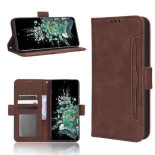 For OnePlus 10T 5G / Ace Pro 5G Skin Feel Calf Texture Card Slots Leather Phone Case(Brown)