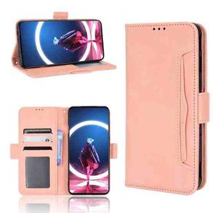 For ZTE Nubia Red Magic 7S Pro Skin Feel Calf Texture Card Slots Leather Phone Case(Pink)