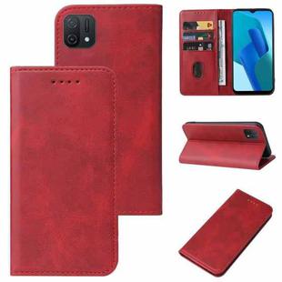 For OPPO A16K Magnetic Closure Leather Phone Case(Red)