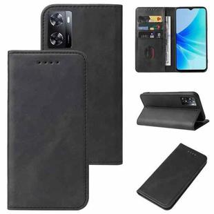 For OPPO A57 4G Magnetic Closure Leather Phone Case(Black)
