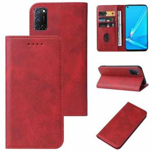 For OPPO A92 Magnetic Closure Leather Phone Case(Red)