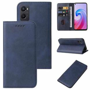For OPPO A96 4G / A36 4G / A76 4G / K10 4G / Realme 9i  Magnetic Closure Leather Phone Case(Blue)