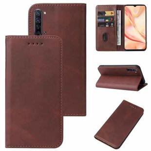 For OPPO Find X2 Lite Magnetic Closure Leather Phone Case(Brown)