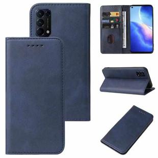 For OPPO Find X3 Lite Magnetic Closure Leather Phone Case(Blue)