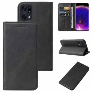 For OPPO Find X5 Pro Magnetic Closure Leather Phone Case(Black)