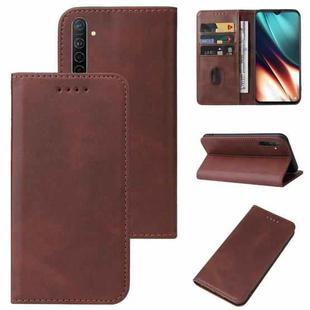 For OPPO K5 Magnetic Closure Leather Phone Case(Brown)