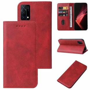 For OPPO K9 Magnetic Closure Leather Phone Case(Red)