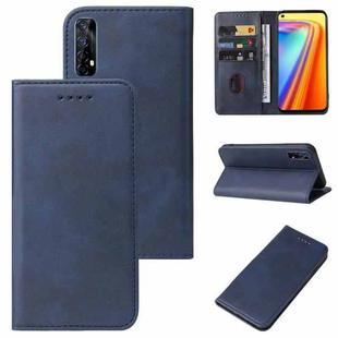 For Realme 7 Global Magnetic Closure Leather Phone Case(Blue)