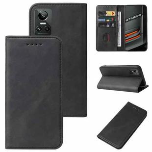 For Realme GT Neo3 Magnetic Closure Leather Phone Case(Black)