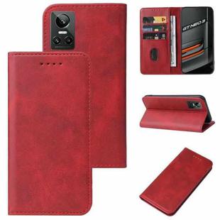 For Realme GT Neo3 Magnetic Closure Leather Phone Case(Red)