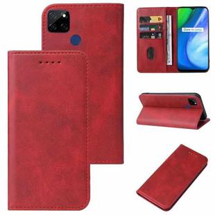 For Realme Q2i Magnetic Closure Leather Phone Case(Red)