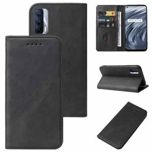 For Realme V15 Magnetic Closure Leather Phone Case(Black)
