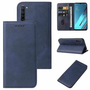 For OPPO Reno3 Youth Magnetic Closure Leather Phone Case(Blue)