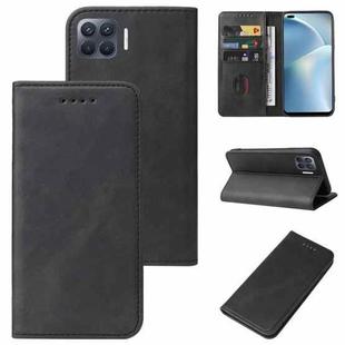 For OPPO Reno4 F Magnetic Closure Leather Phone Case(Black)