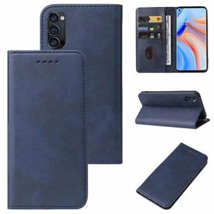 For OPPO Reno4 Pro 5G Magnetic Closure Leather Phone Case(Blue)