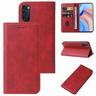 For OPPO Reno4 Pro 5G Magnetic Closure Leather Phone Case(Red)