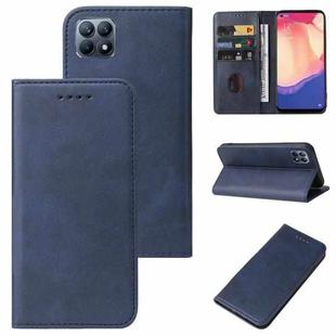 For OPPO Reno4 SE Magnetic Closure Leather Phone Case(Blue)
