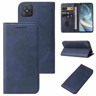 For OPPO Reno4 Z 5G Magnetic Closure Leather Phone Case(Blue)