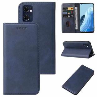 For OPPO Reno7 5G Global / Find X5 Lite Magnetic Closure Leather Phone Case(Blue)