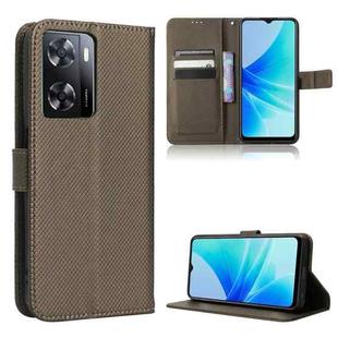 For OPPO A57 5G / 4G Diamond Texture Leather Phone Case(Brown)