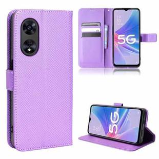 For OPPO A97 5G Diamond Texture Leather Phone Case(Purple)
