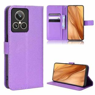 For Realme GT2 Explorer Master Diamond Texture Leather Phone Case(Purple)
