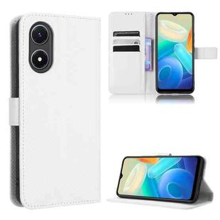 For vivo Y02s Diamond Texture Leather Phone Case(White)