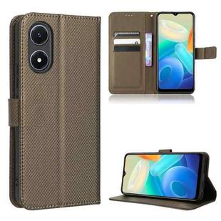 For vivo Y02s Diamond Texture Leather Phone Case(Brown)