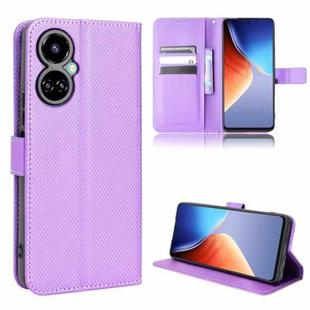 For Tecno Camon 19 Pro Diamond Texture Leather Phone Case(Purple)