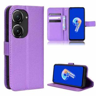 For ASUS Zenfone 9 Diamond Texture Leather Phone Case(Purple)