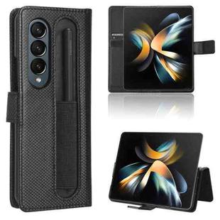 For Samsung Galaxy Z Fold4 5G Diamond Texture Leather Phone Case(Black)