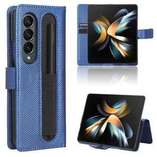 For Samsung Galaxy Z Fold4 5G Diamond Texture Leather Phone Case(Blue)