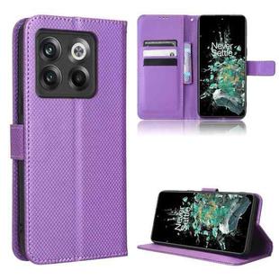 For OnePlus 10T 5G / Ace Pro 5G Diamond Texture Leather Phone Case(Purple)